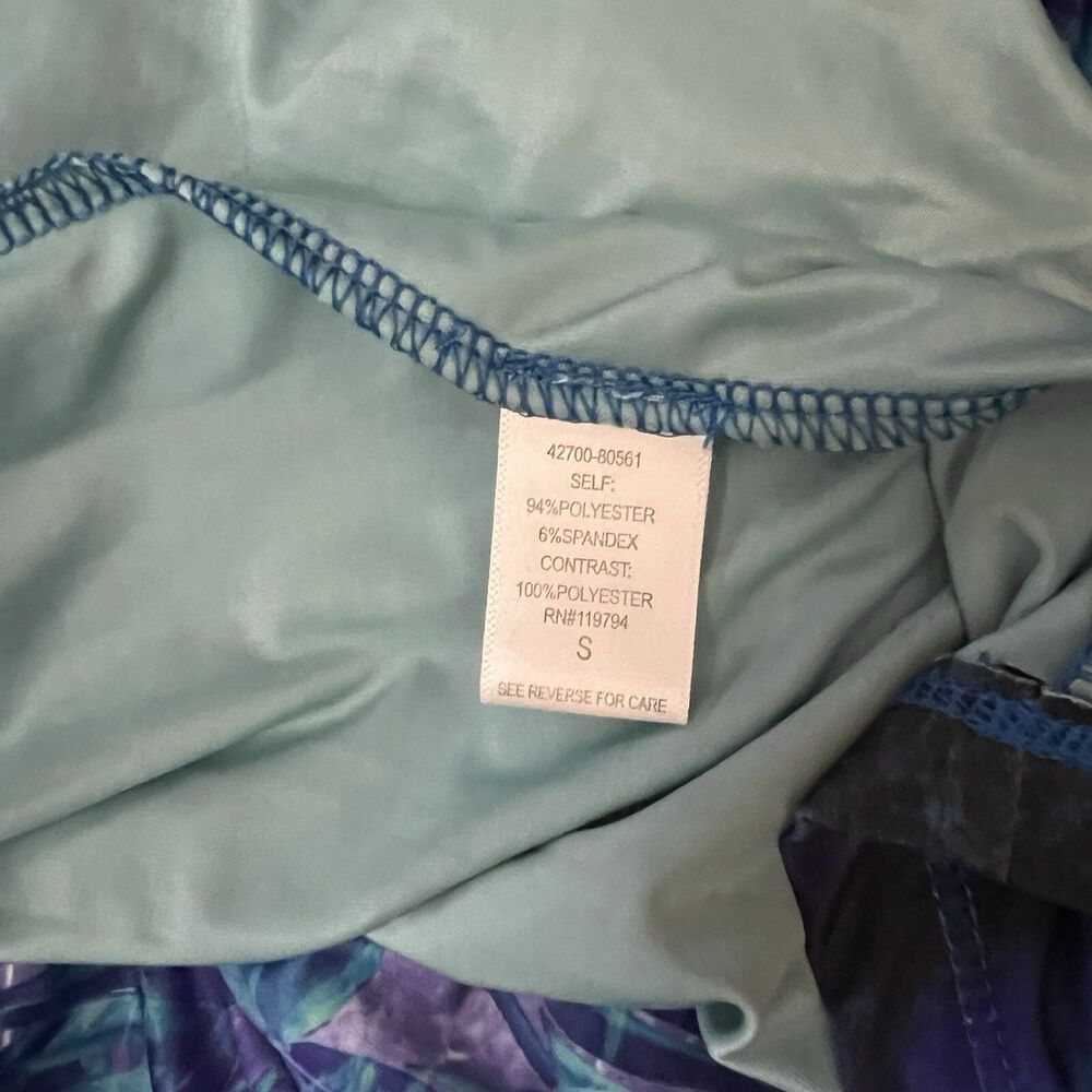 One World Paisley Boho Blue Ruffle Sleeveless Hi Lo Empire Waist Dress S - Picture 8 of 9